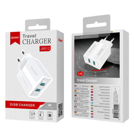 Adaptateur Secteur 2 Ports USB 2.4A - D-power | Smarty Paris